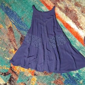 Navy Bell shaped blouse crocheted ascents torrid